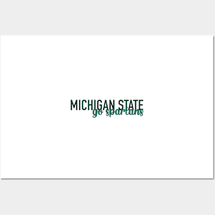 MICHSTATE lettering go spartans Posters and Art